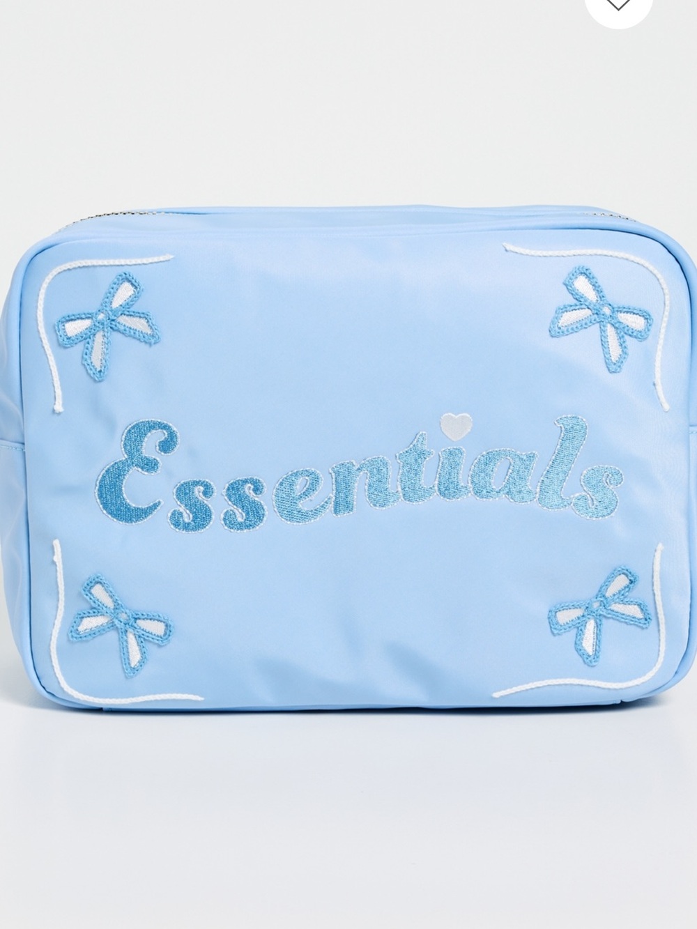 Brand New Stony Clover Blue Essentials Embroidered Travel Pouch